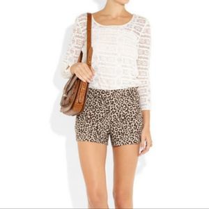 J Crew | Safari Animal Print Linen Shorts |  Sz 0